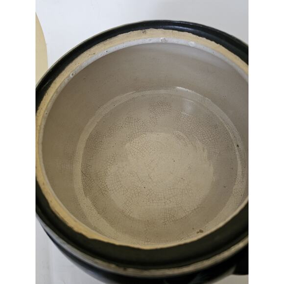 Vintage Bowl With Lid Soup Tureen With Handles Folk Art Ceramic Unmarked - Picture 5 of 13